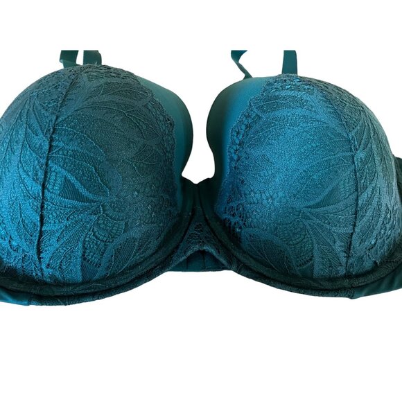 Womens Teal 40DD NWT Full Coverage Lightly Lined T-Shirt Bra With Lace Details - Picture 2 of 6